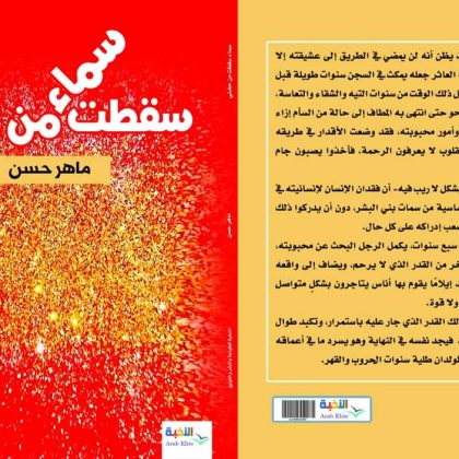 إطلالة في رواية "سماء سقطت من حضني" للكاتب ماهر حسن / بقلم: نصر محمد 6 إطلالة في رواية "سماء سقطت من حضني" للكاتب ماهر حسن / بقلم: نصر محمد