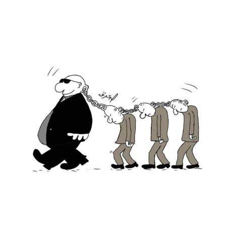 " الطاعة العمياء,الذكاء الاصطناعي" للرسام الكاريكاتر عمر تقي